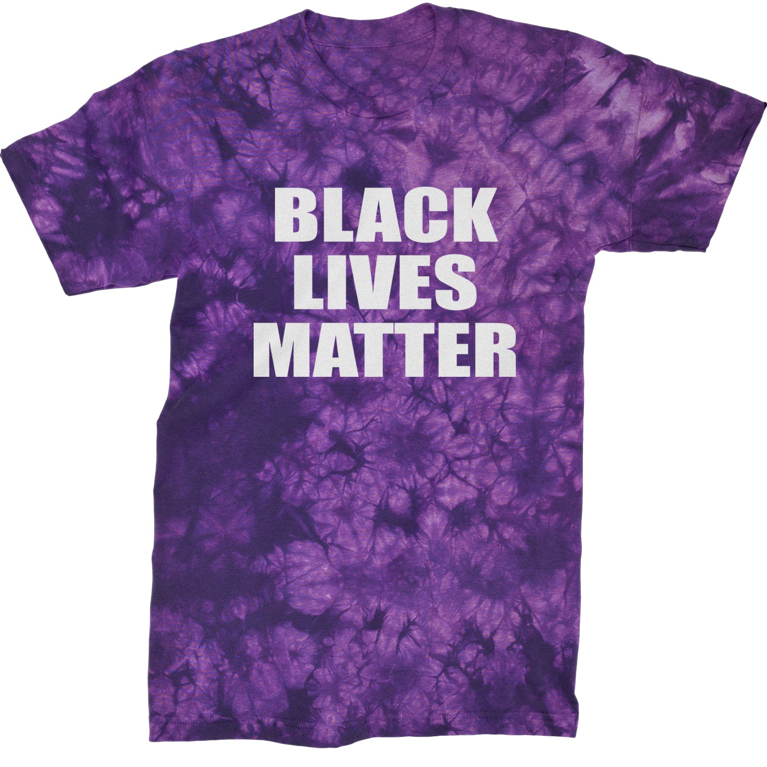 Black Lives Matter BLM Mens T-shirt Tie-Dye Crystal Purple