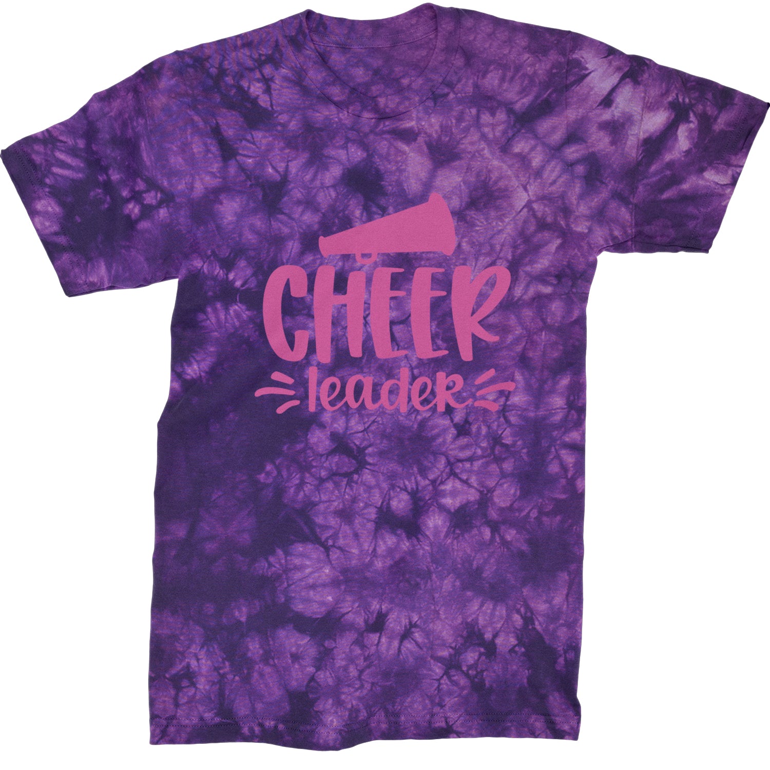 Cheerleader Bullhorn Mens T-shirt Tie-Dye Crystal Purple