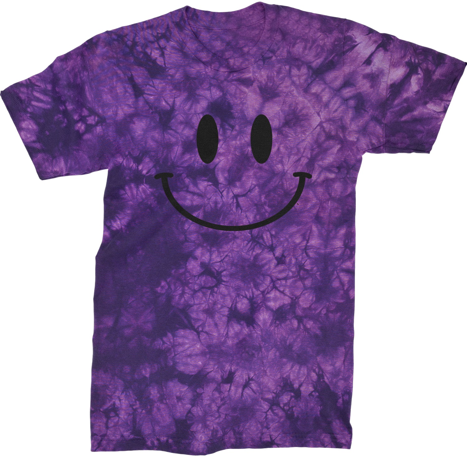 Smile Face Mens T-shirt Tie-Dye Crystal Purple