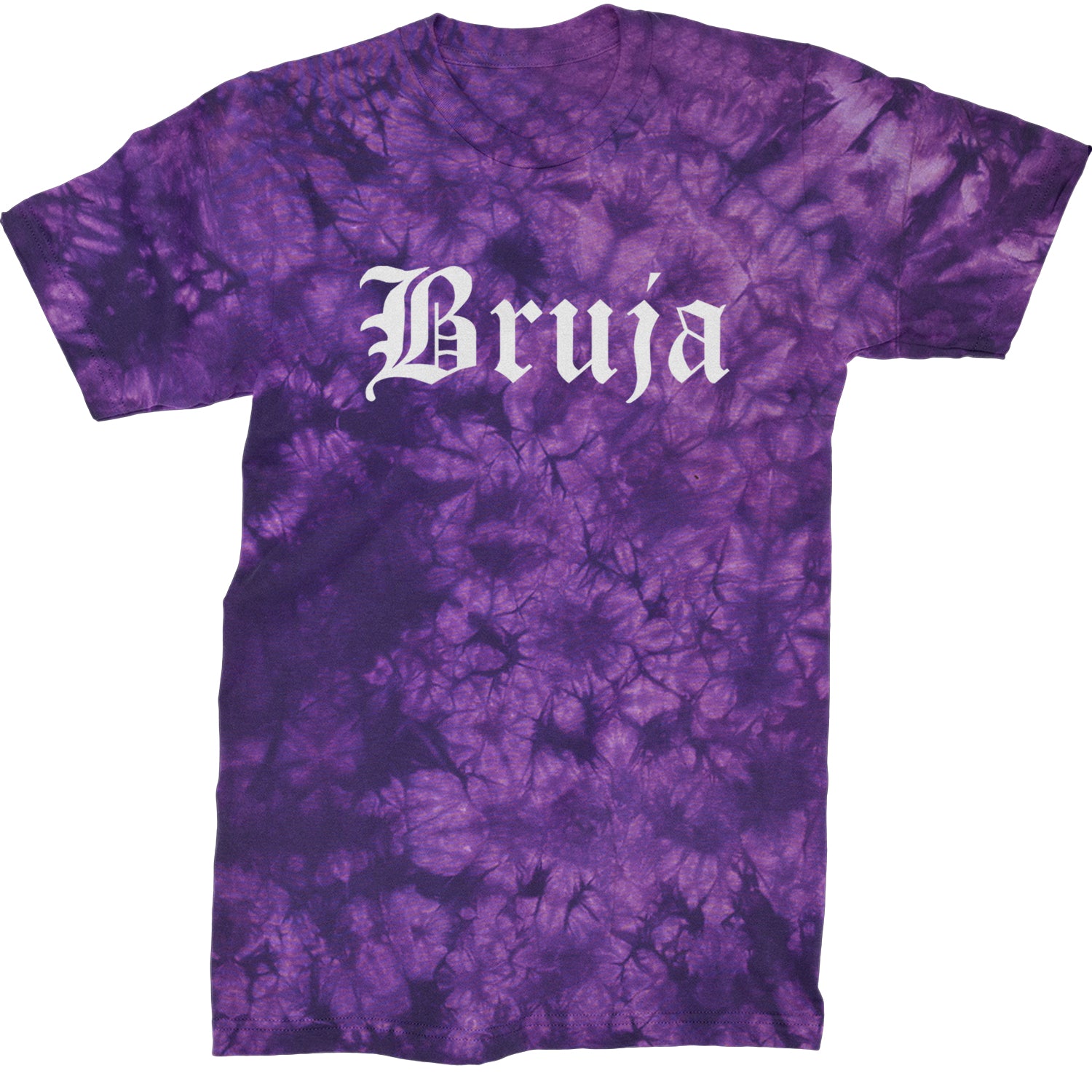 Bruja Gothic Spanish Witch Mens T-shirt Tie-Dye Crystal Purple