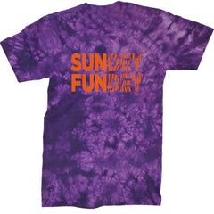 SunDEY FunDEY Sunday FundayMens T-shirt Tie-Dye Crystal Purple