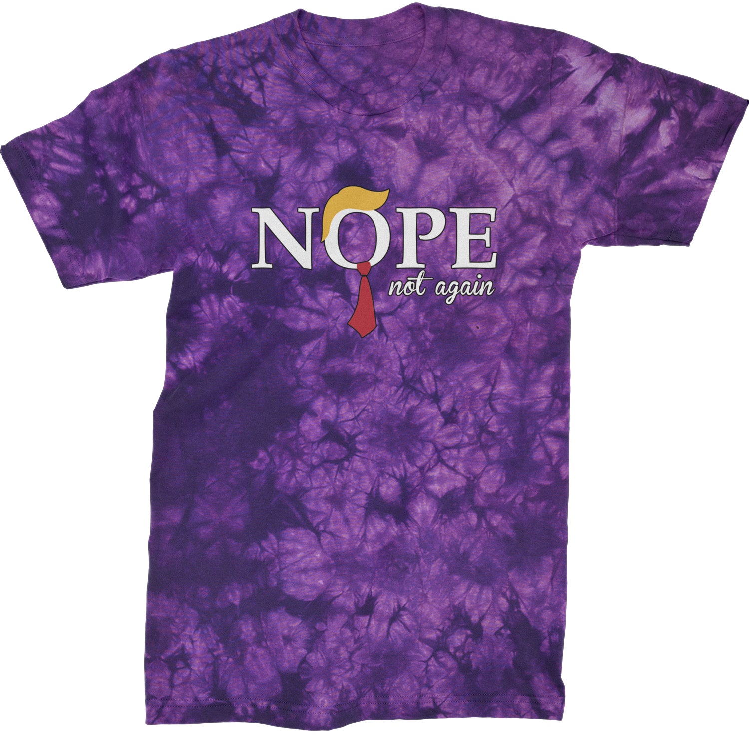 Nope Not Again Anti-Trump 2024  Mens T-shirt Tie-Dye Crystal Purple