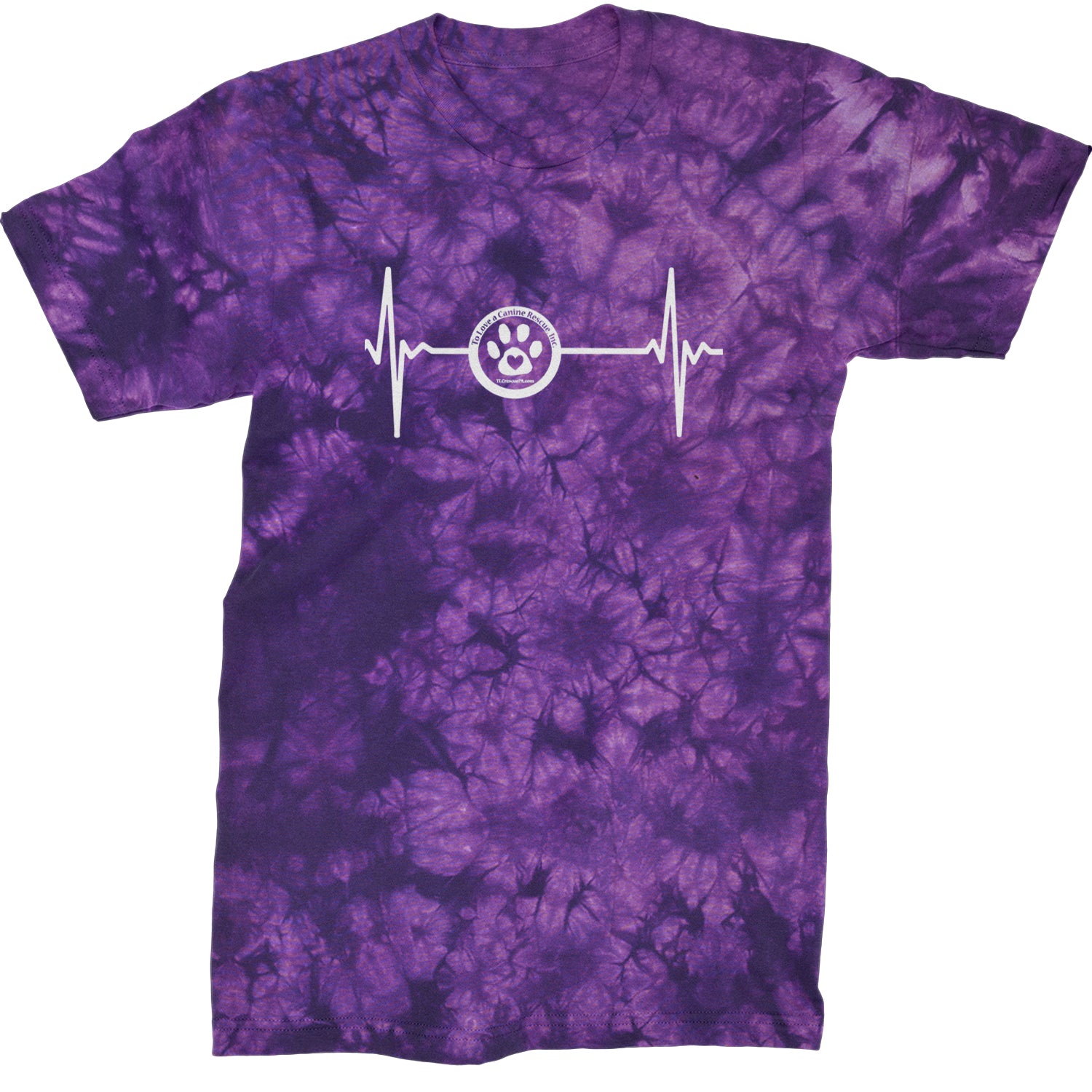 TLC Rescue Heartbeat Mens T-shirt Tie-Dye Crystal Purple