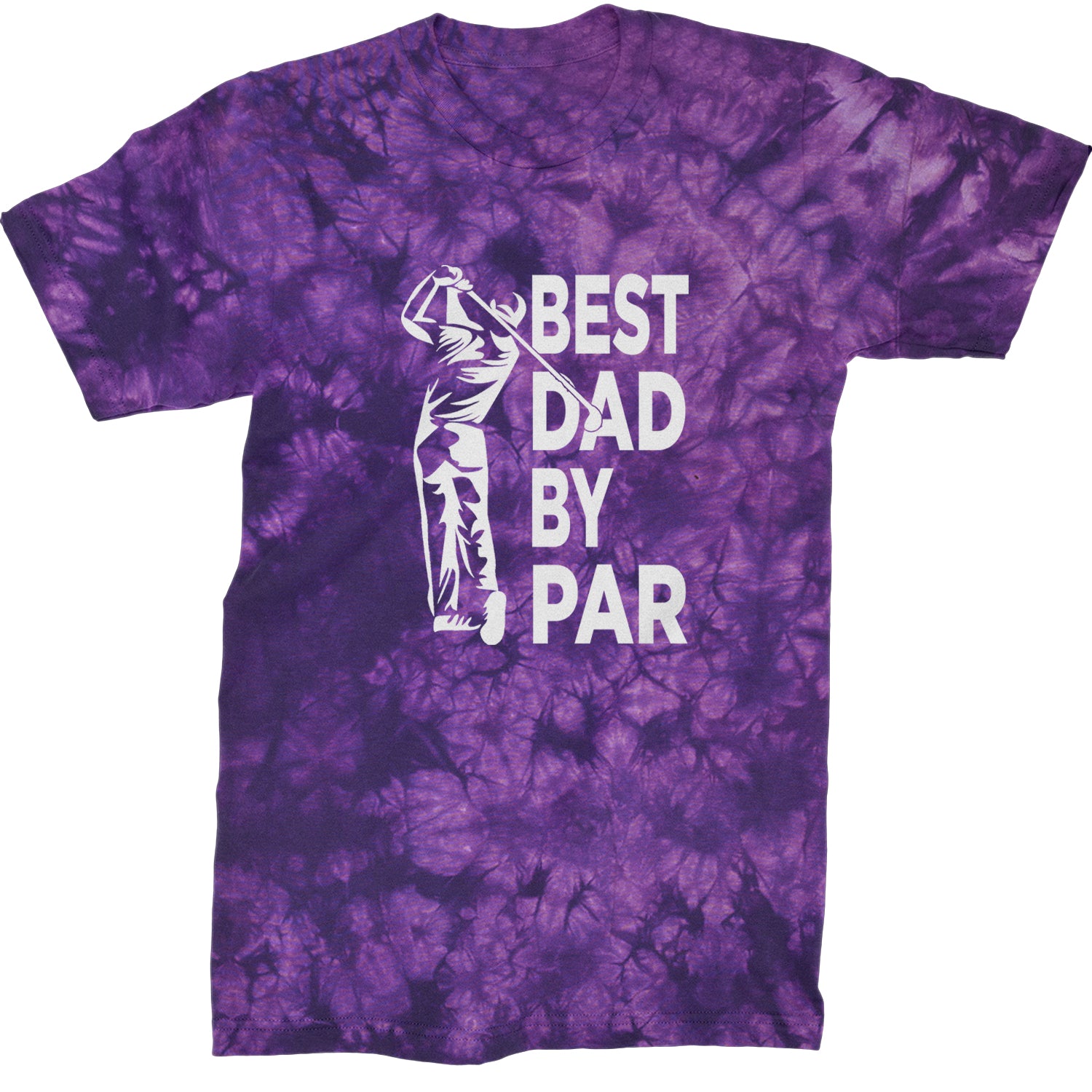 Best Dad By Par Golfing Gift For Father Mens T-shirt Tie-Dye Crystal Purple