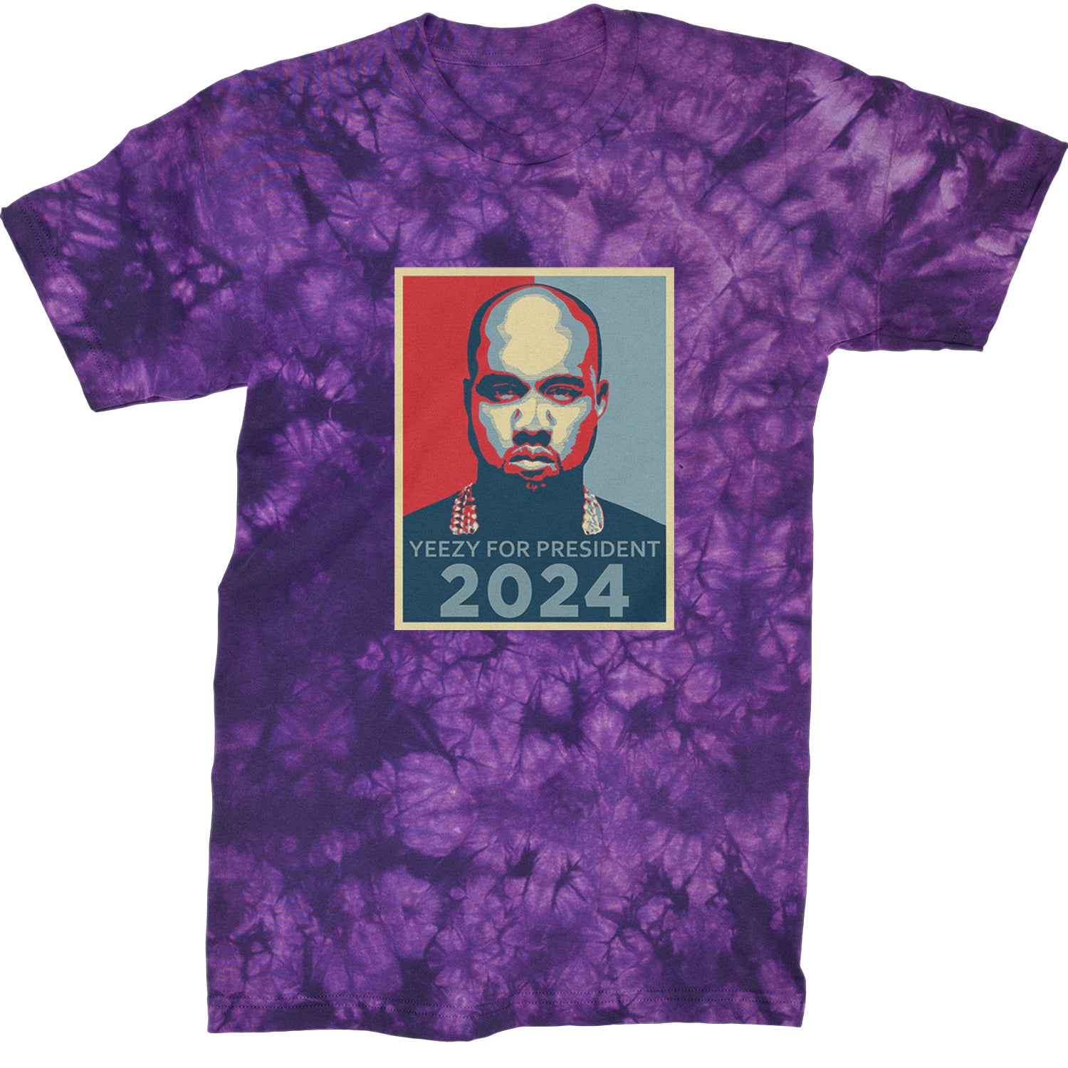 Yeezus For President Vote for Ye Mens T-shirt Tie-Dye Crystal Purple