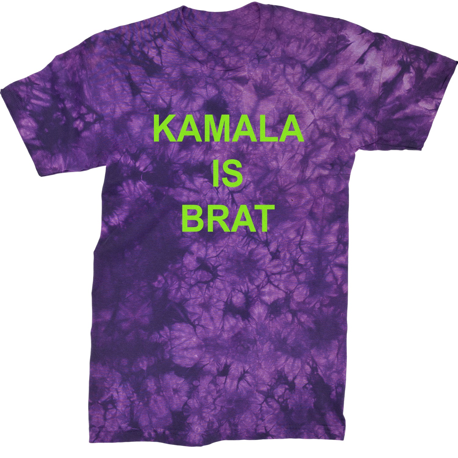 Kamala Is Brat - President Harris 2024 Mens T-shirt Tie-Dye Crystal Purple