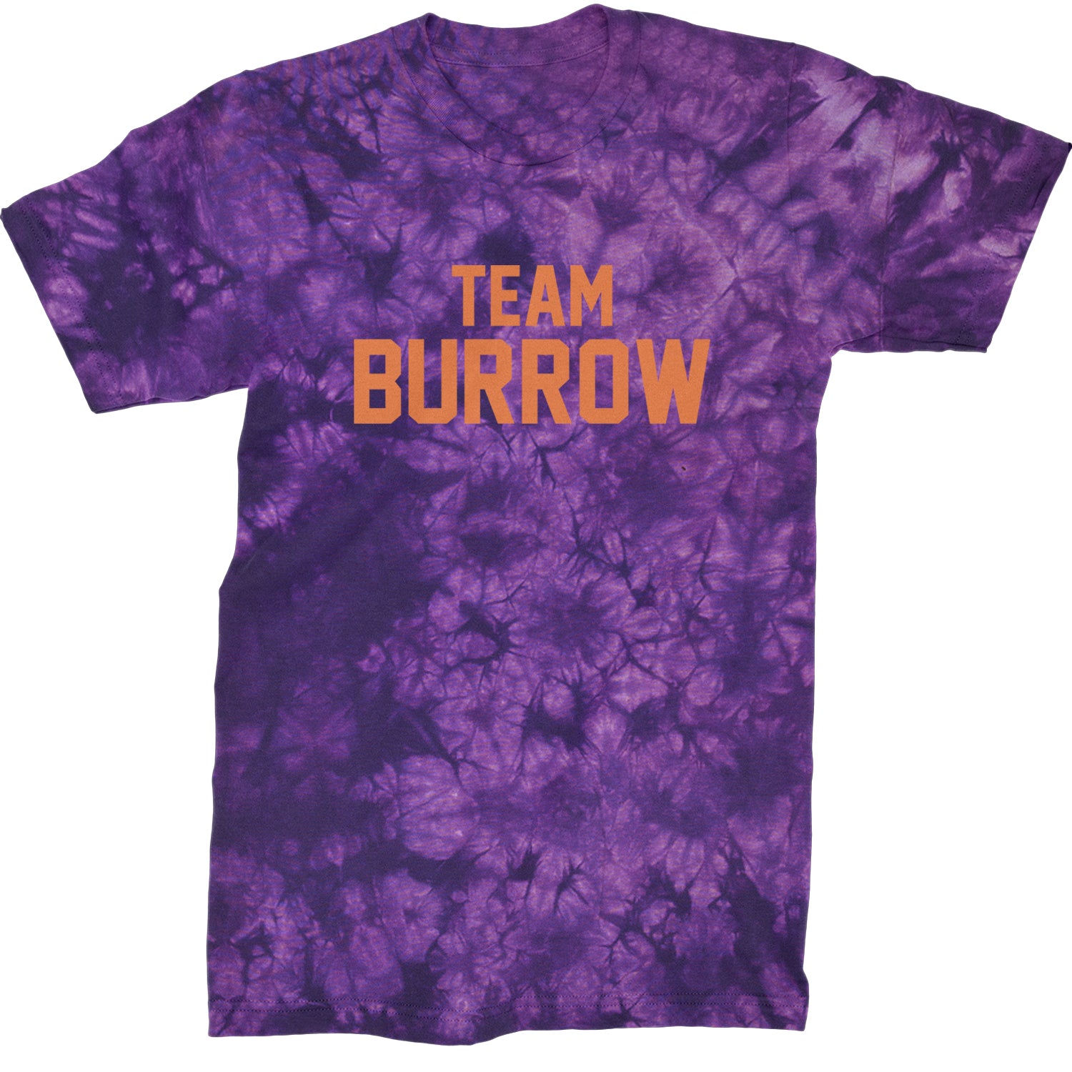 Team Burrow Cincinnati Mens T-shirt Tie-Dye Crystal Purple