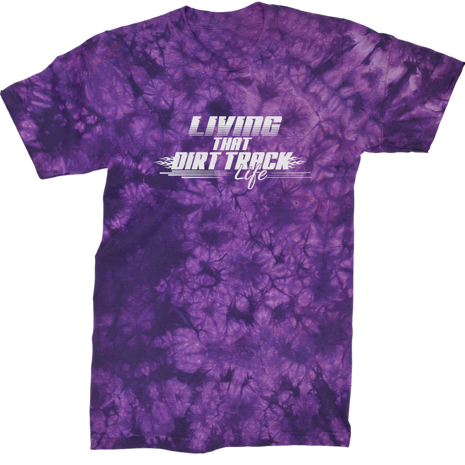 Living That Dirt Track Life Mens T-shirt Tie-Dye Crystal Purple