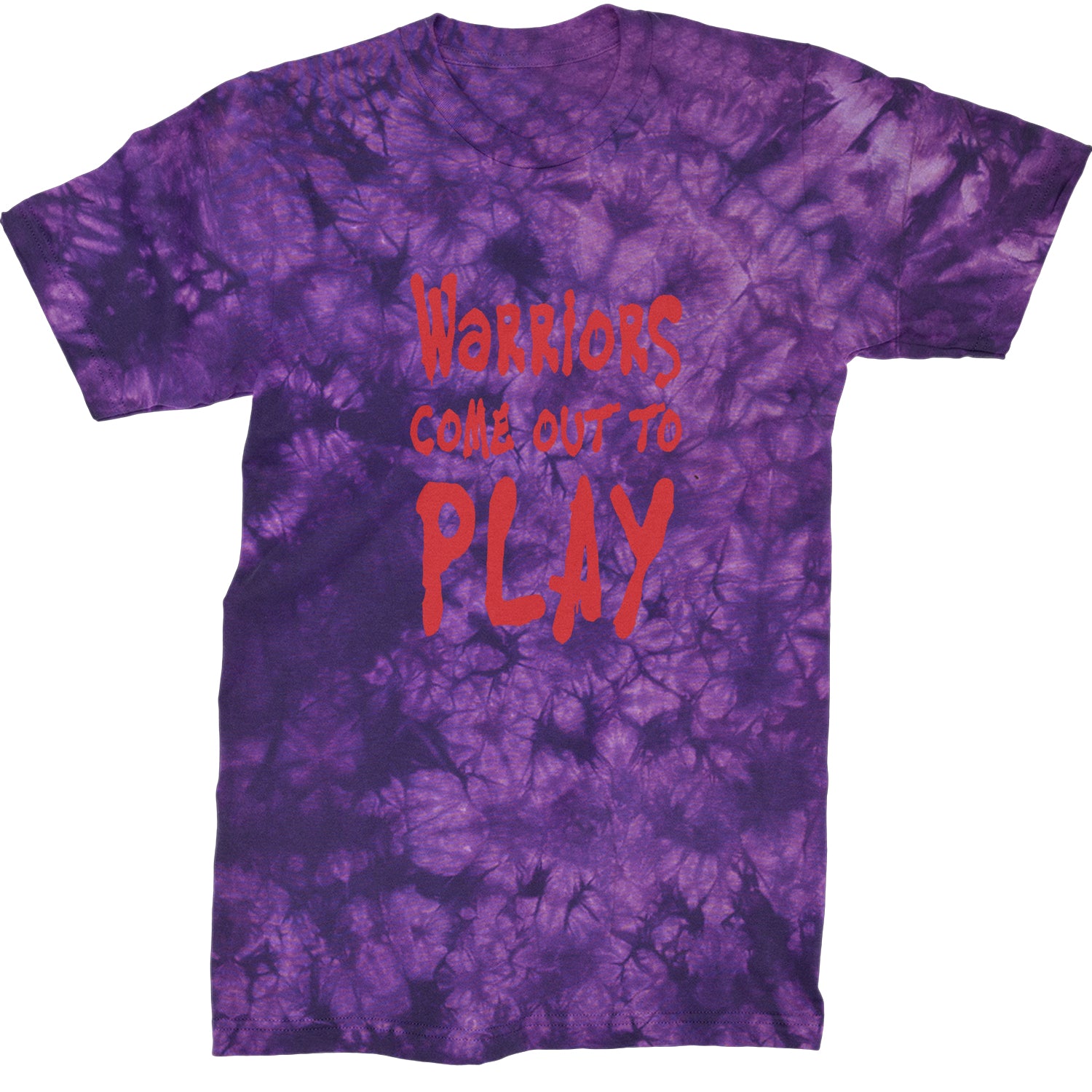 Warriors Come Out To Play  Mens T-shirt Tie-Dye Crystal Purple