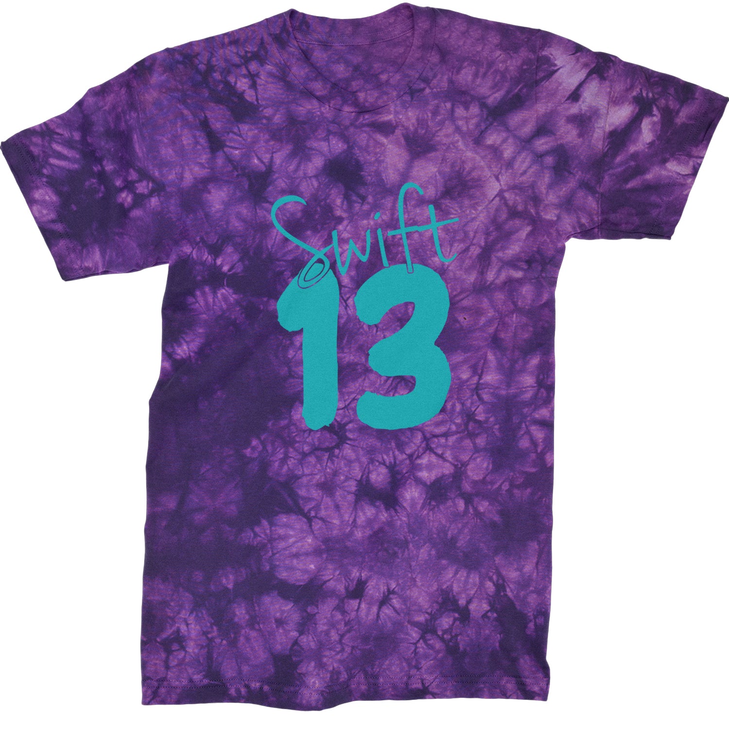 13 Swift 13 Lucky Number Era TTPD Mens T-shirt Tie-Dye Crystal Purple