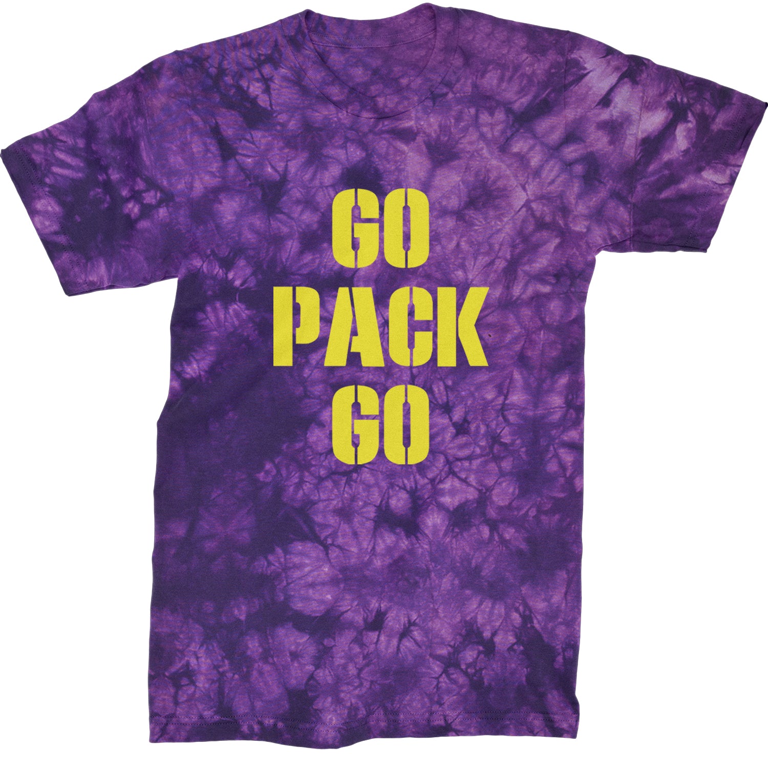 Go Pack Go Green Bay Mens T-shirt Tie-Dye Crystal Purple