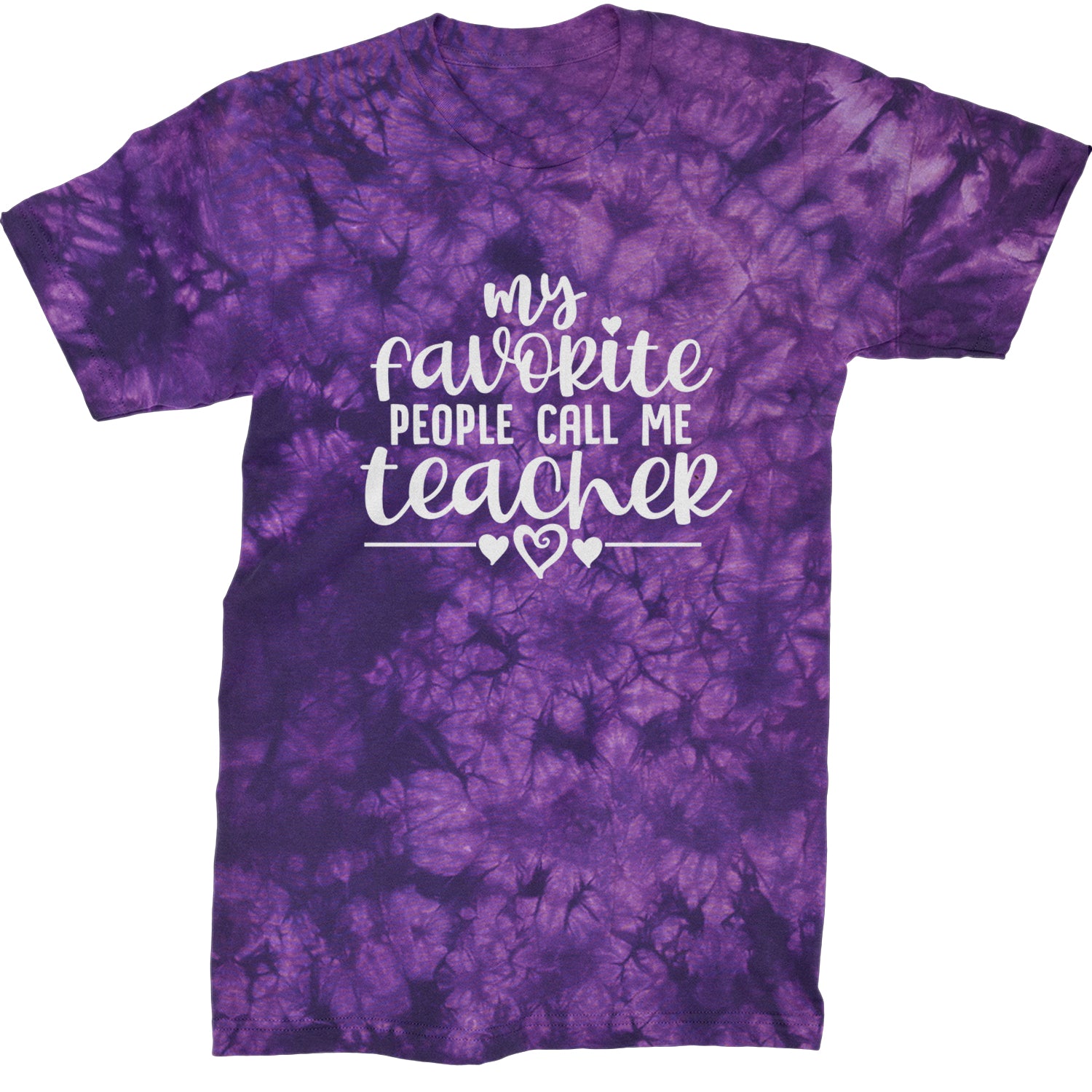 My Favorite People Call Me Teacher Mens T-shirt Tie-Dye Crystal Purple