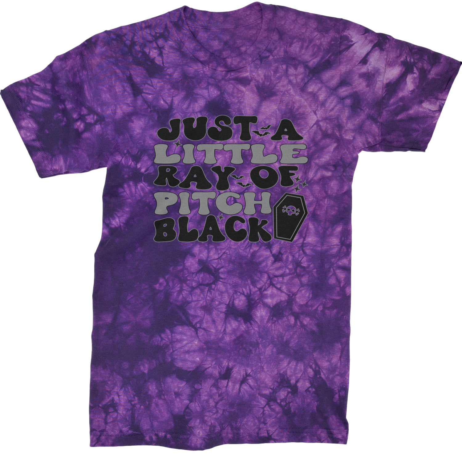 Just A Little Ray of Pitch Black Mens T-shirt Tie-Dye Crystal Purple