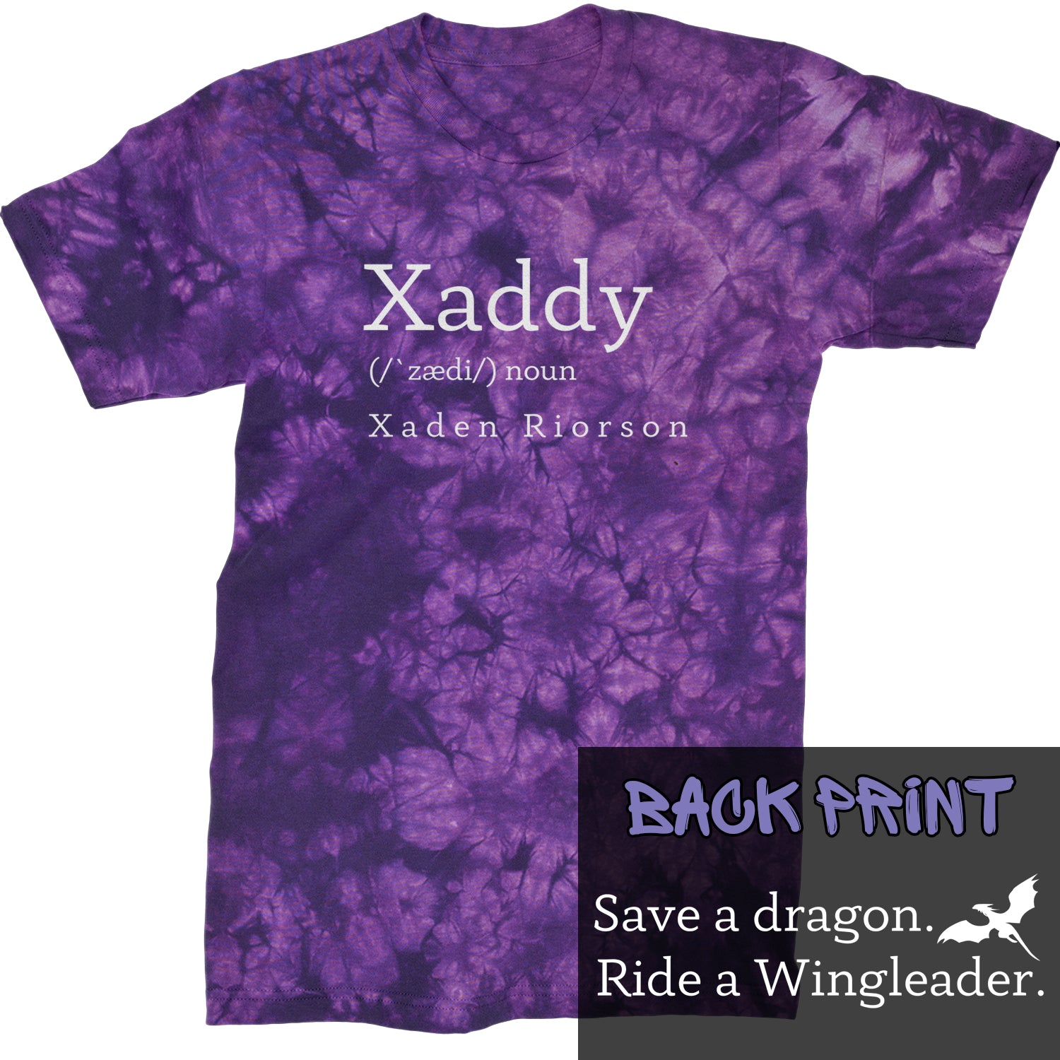 Xaddy Save A Dragon Ride A Wingleader Mens T-shirt Tie-Dye Crystal Purple