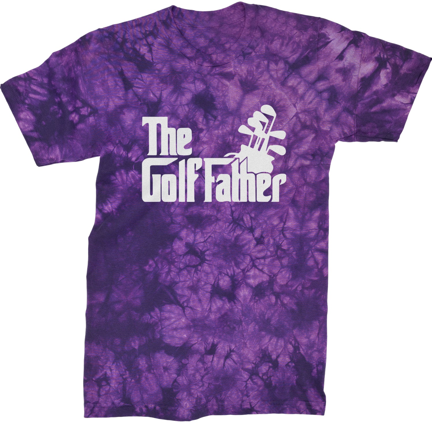 The Golf Father Golfing Dad  Mens T-shirt Tie-Dye Crystal Purple