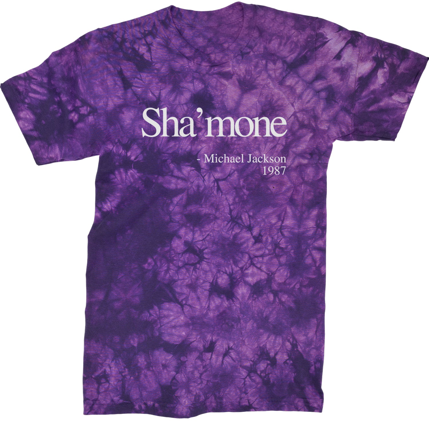 Sha'mone Quote King Of Pop Mens T-shirt Tie-Dye Crystal Purple