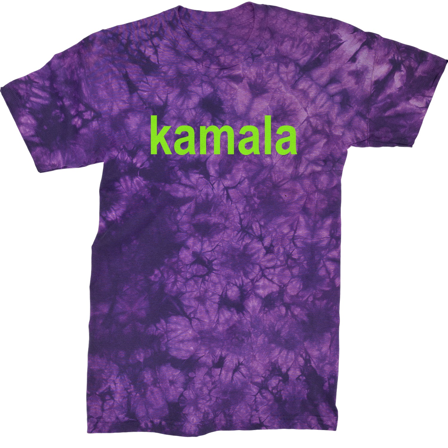 Kamala Bright Green Brat Coconut Tree Mens T-shirt Tie-Dye Crystal Purple