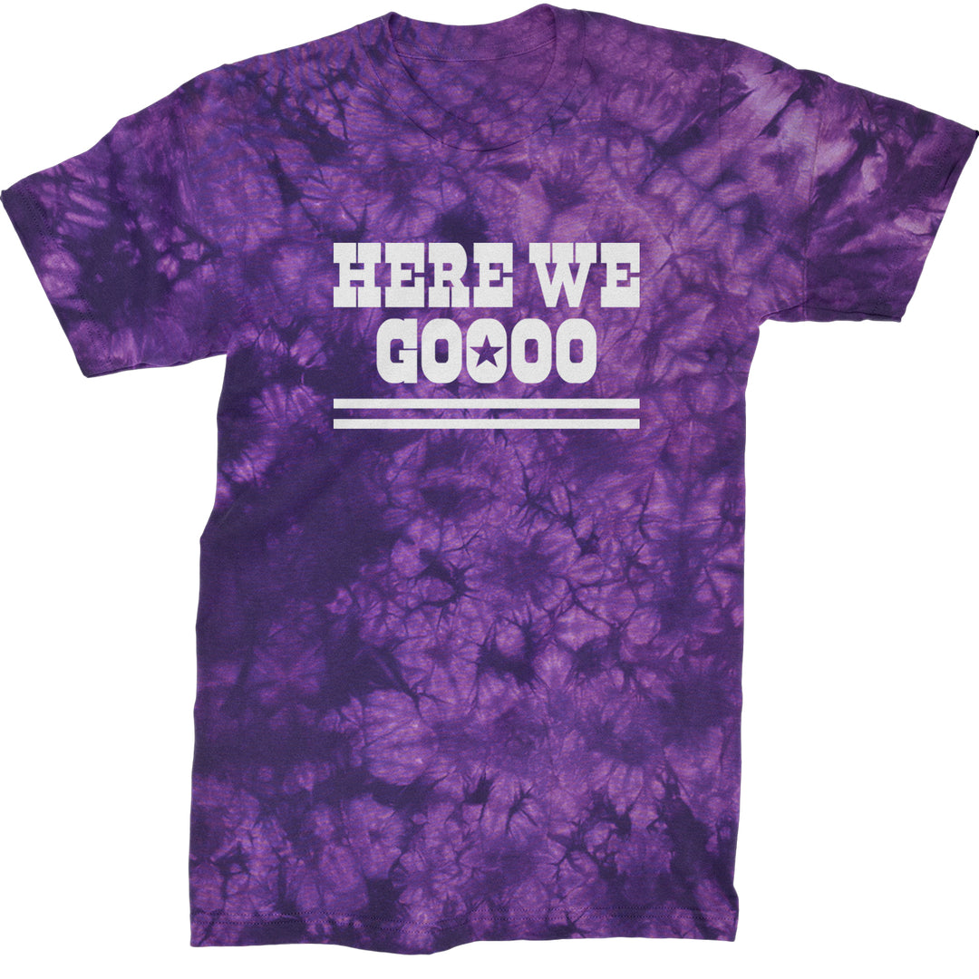 Here We Go Dem Boys Dallas Football Mens T-shirt Tie-Dye Crystal Purple