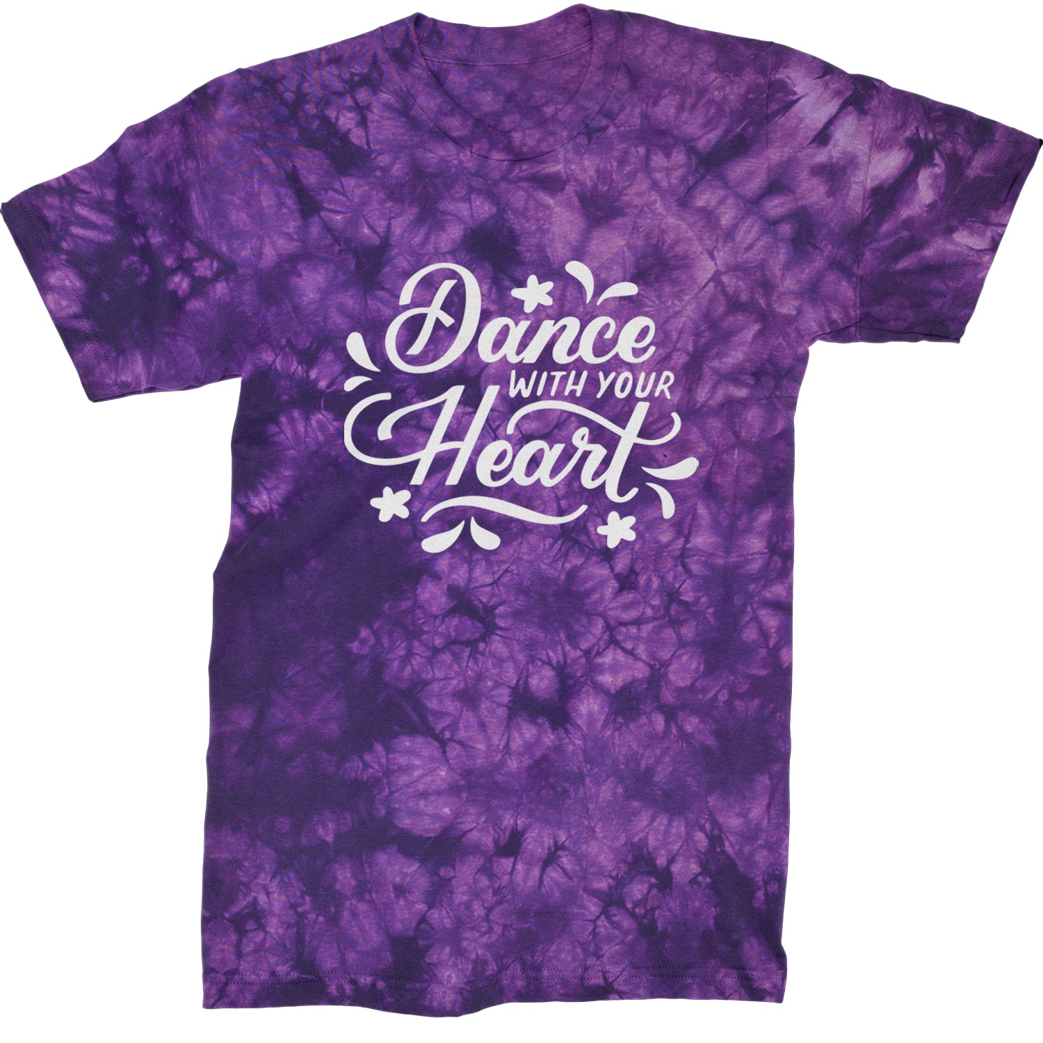 Dance With Your Heart Mens T-shirt Tie-Dye Crystal Purple