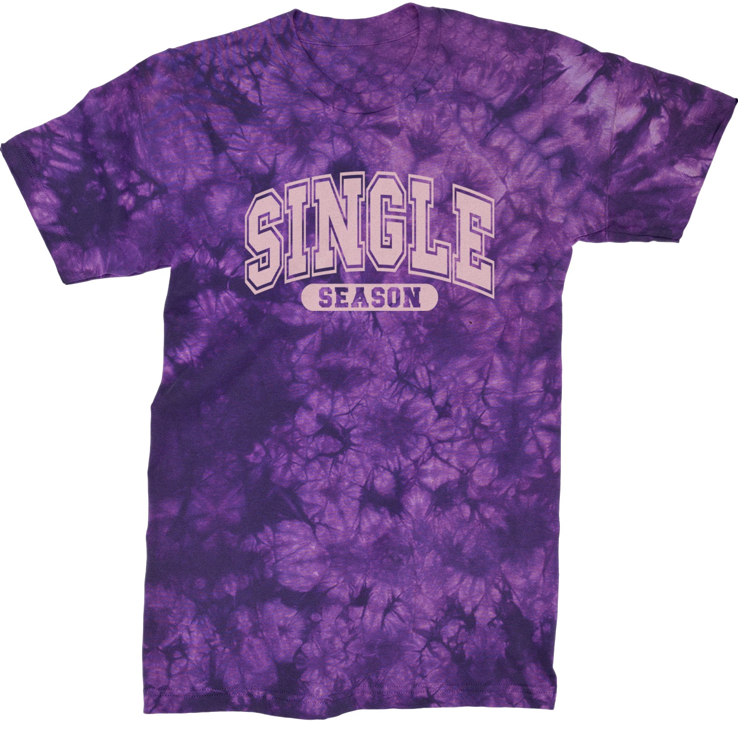 Single Season Valentine's Day  Mens T-shirt Tie-Dye Crystal Purple