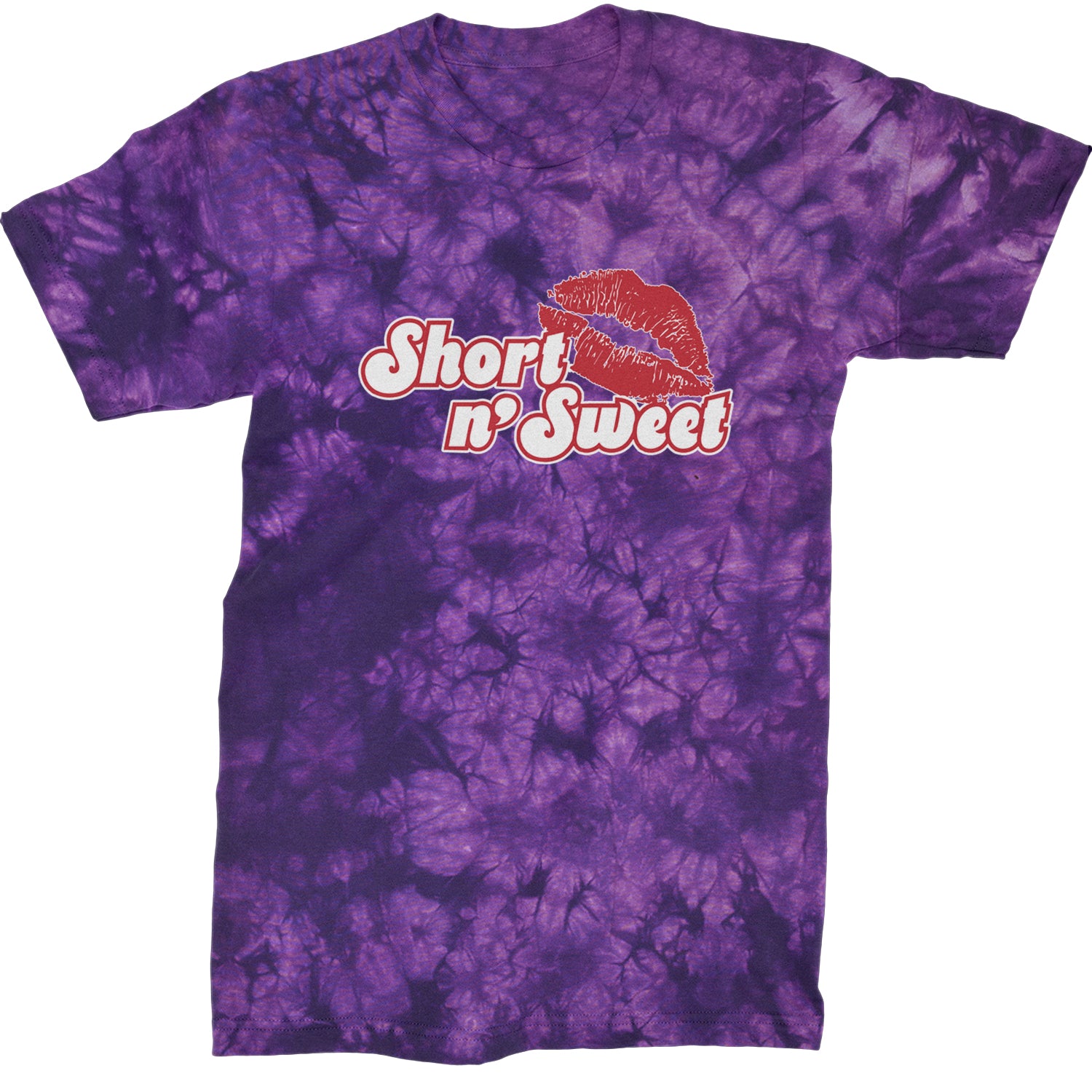 Short N' Sweet Red Lips  Mens T-shirt Tie-Dye Crystal Purple