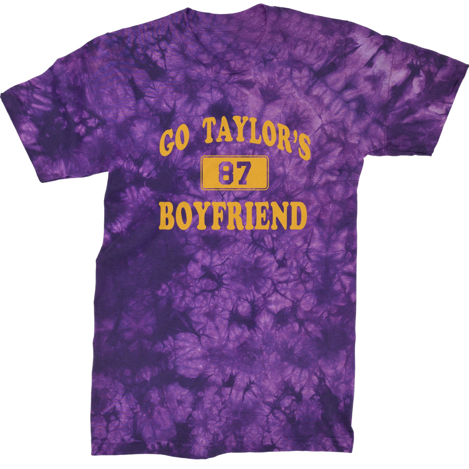 Go Taylor's Boyfriend Kansas City Mens T-shirt Tie-Dye Crystal Purple