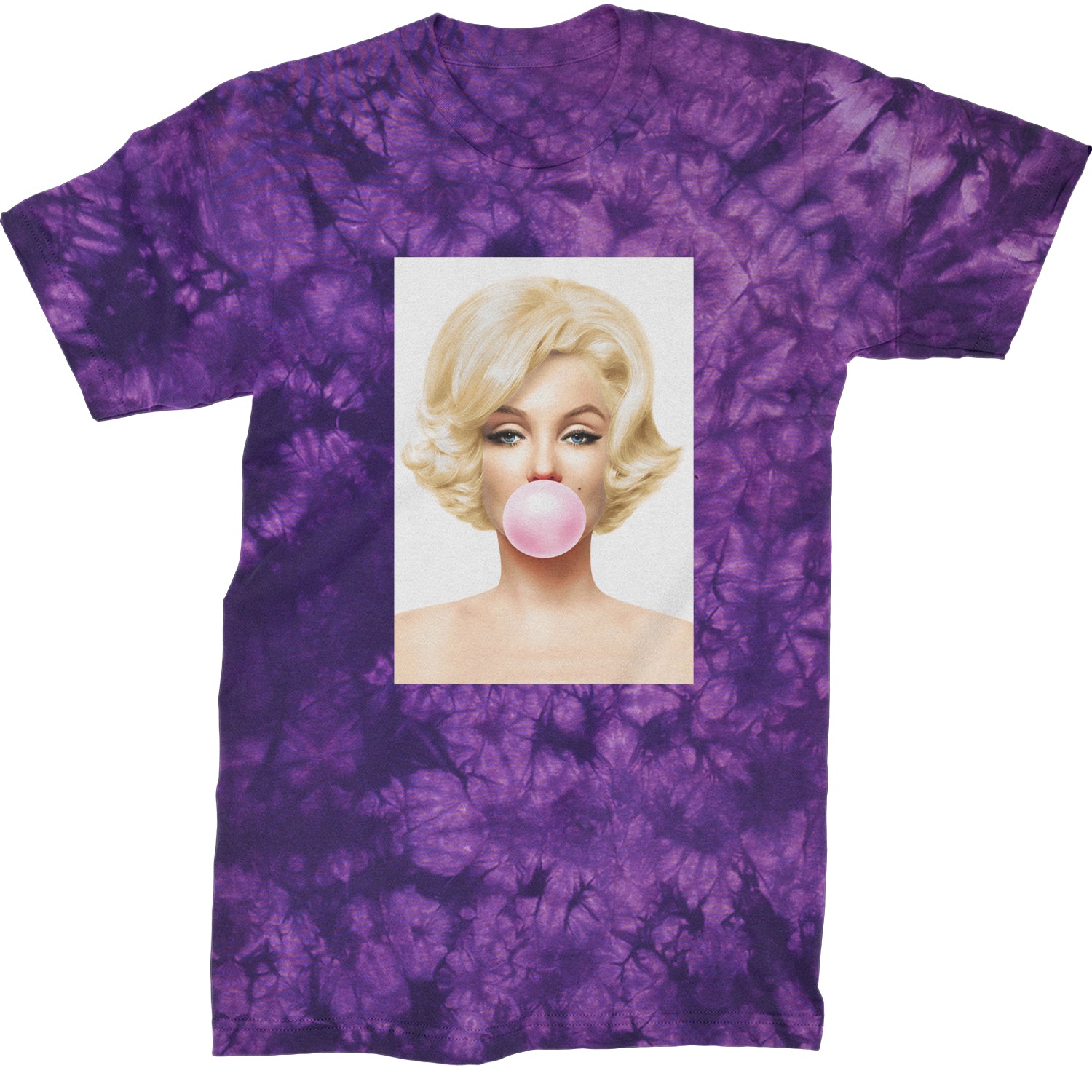 Ms. Monroe Pink Bubble Gum American Icon Mens T-shirt Tie-Dye Crystal Purple