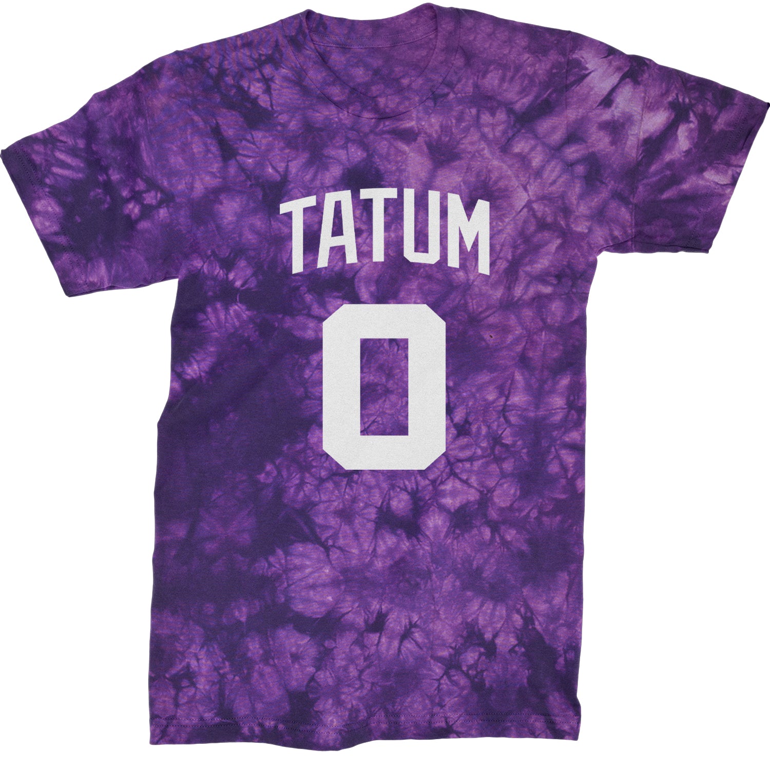 Tatum #0 Boston Basketball Mens T-shirt Tie-Dye Crystal Purple