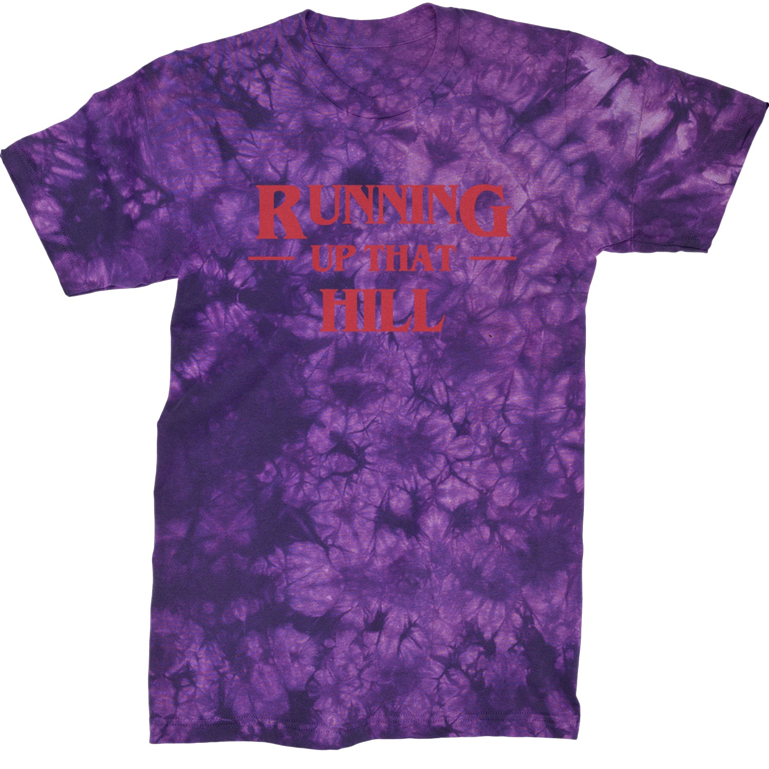 Running Up That Hill  Mens T-shirt Tie-Dye Crystal Purple