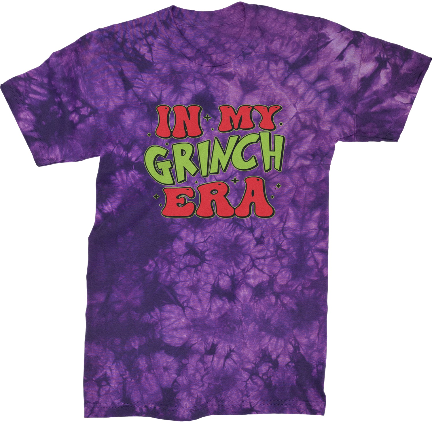 In My Gr-nch Era Jolly Merry Christmas  Mens T-shirt Tie-Dye Crystal Purple