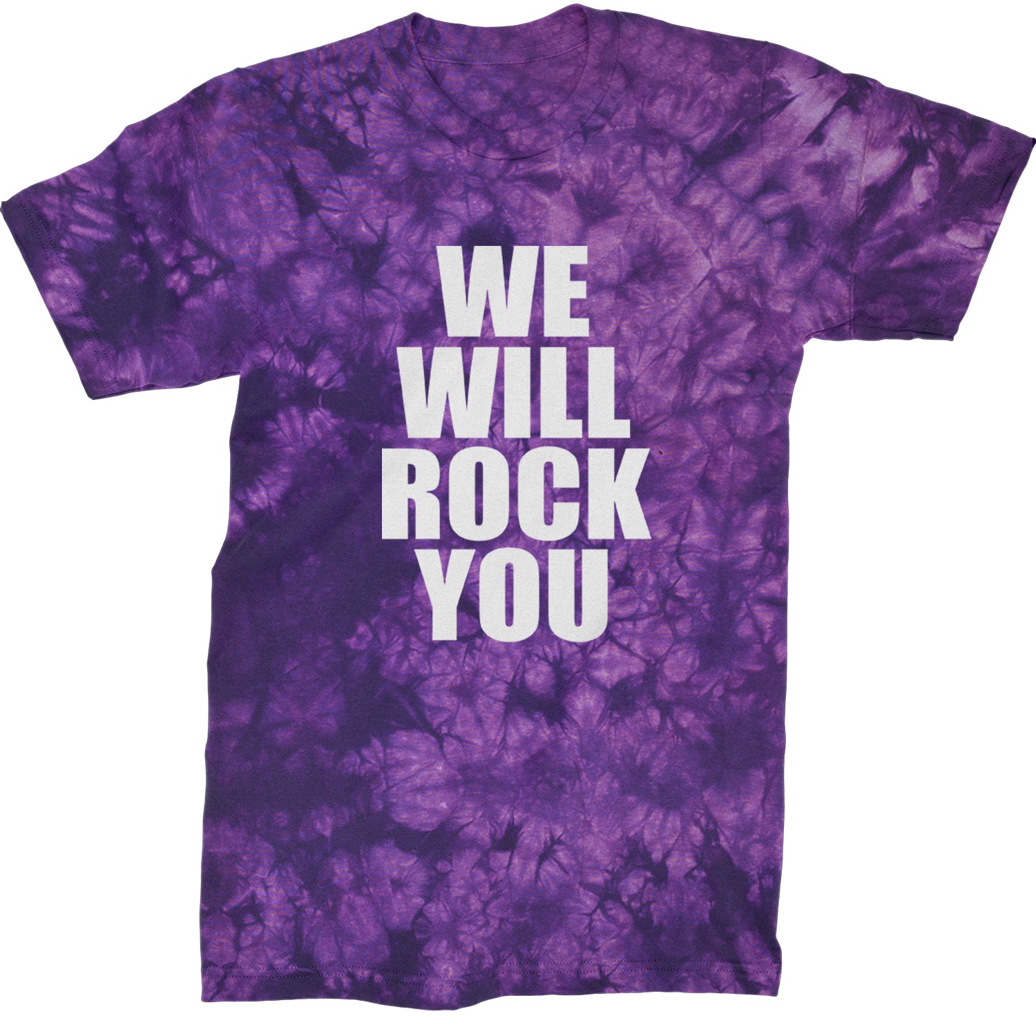 We Will Rock You Mens T-shirt Tie-Dye Crystal Purple