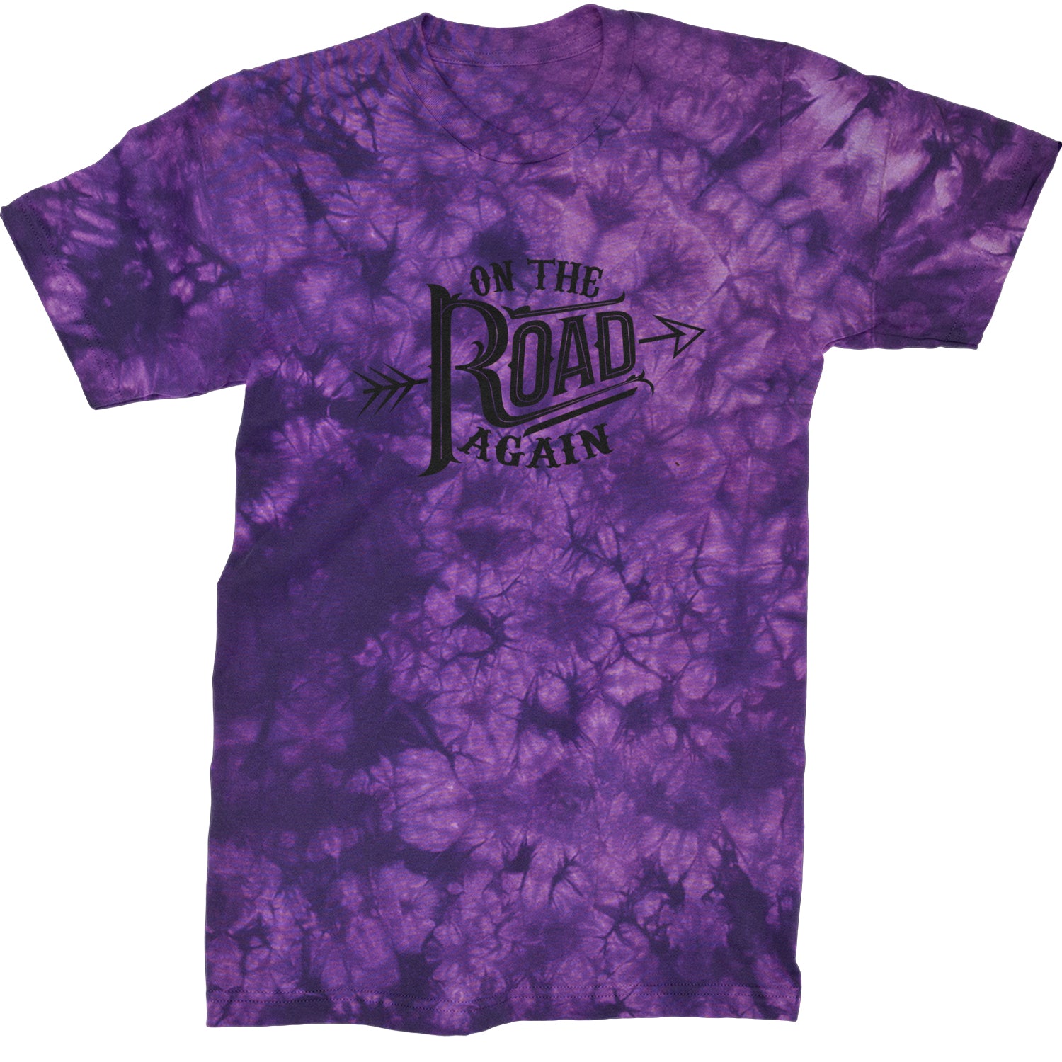 On The Road Again Hippy Country Music Mens T-shirt Tie-Dye Crystal Purple