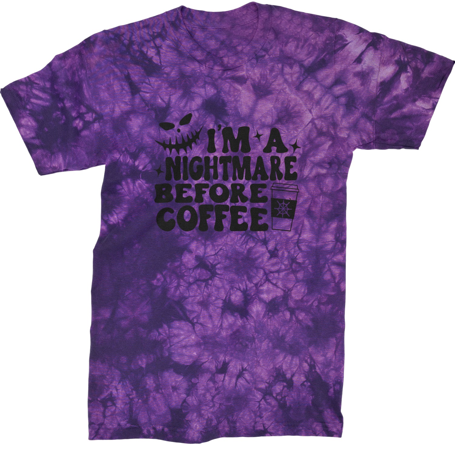 I'm A Nightmare Before Coffee Mens T-shirt Tie-Dye Crystal Purple