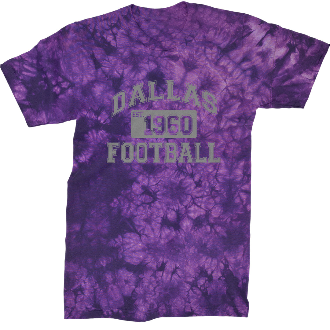 Dallas Football Established 1960 Mens T-shirt Tie-Dye Crystal Purple
