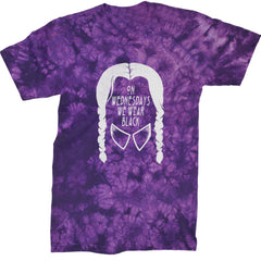 On Wednesdays, We Wear Black Mens T-shirt Tie-Dye Crystal Purple