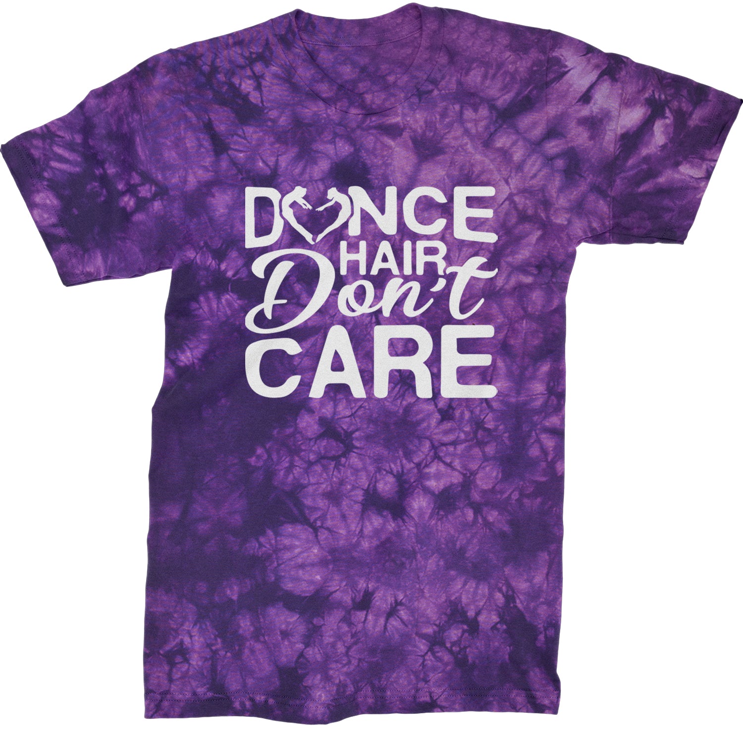 Dance Hair Don't Care Mens T-shirt Tie-Dye Crystal Purple