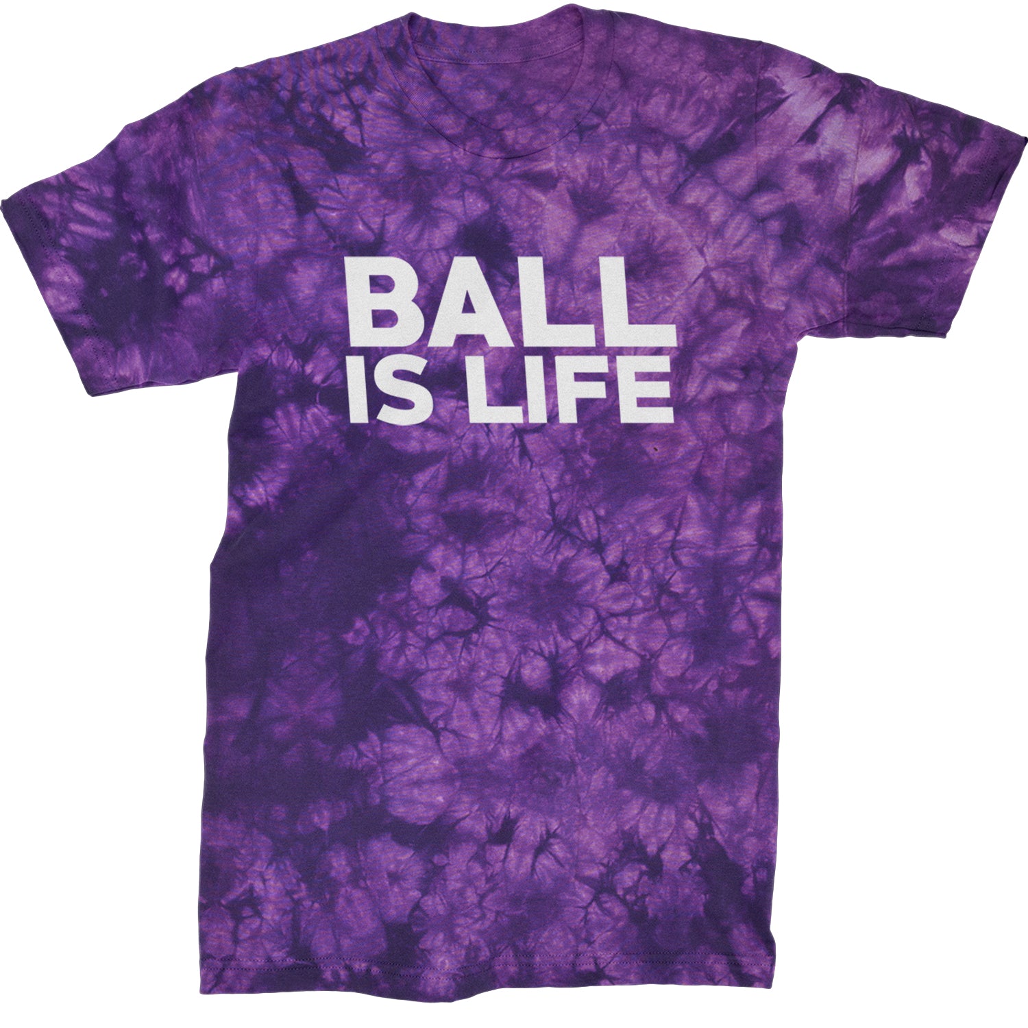 Ball Is Life Sports Enthusiasts Mens T-shirt Tie-Dye Crystal Purple