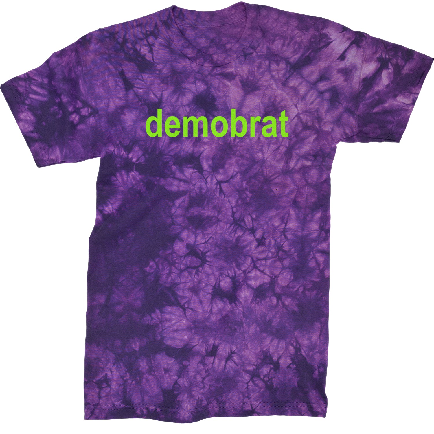 Demobrat Kamala Is Brat Vote Democrat Mens T-shirt Tie-Dye Crystal Purple