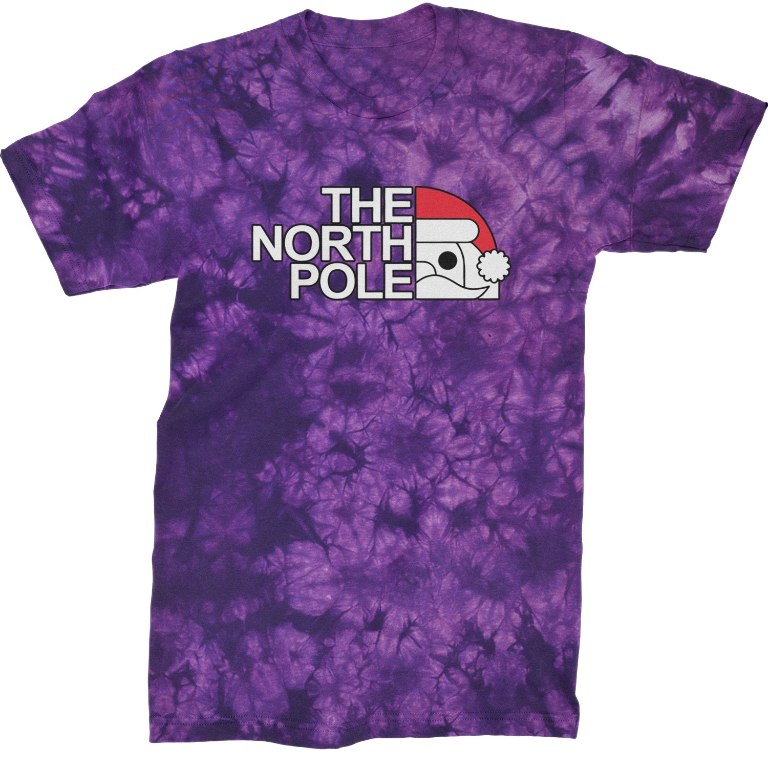 The North Pole Santa Face  Mens T-shirt Tie-Dye Crystal Purple