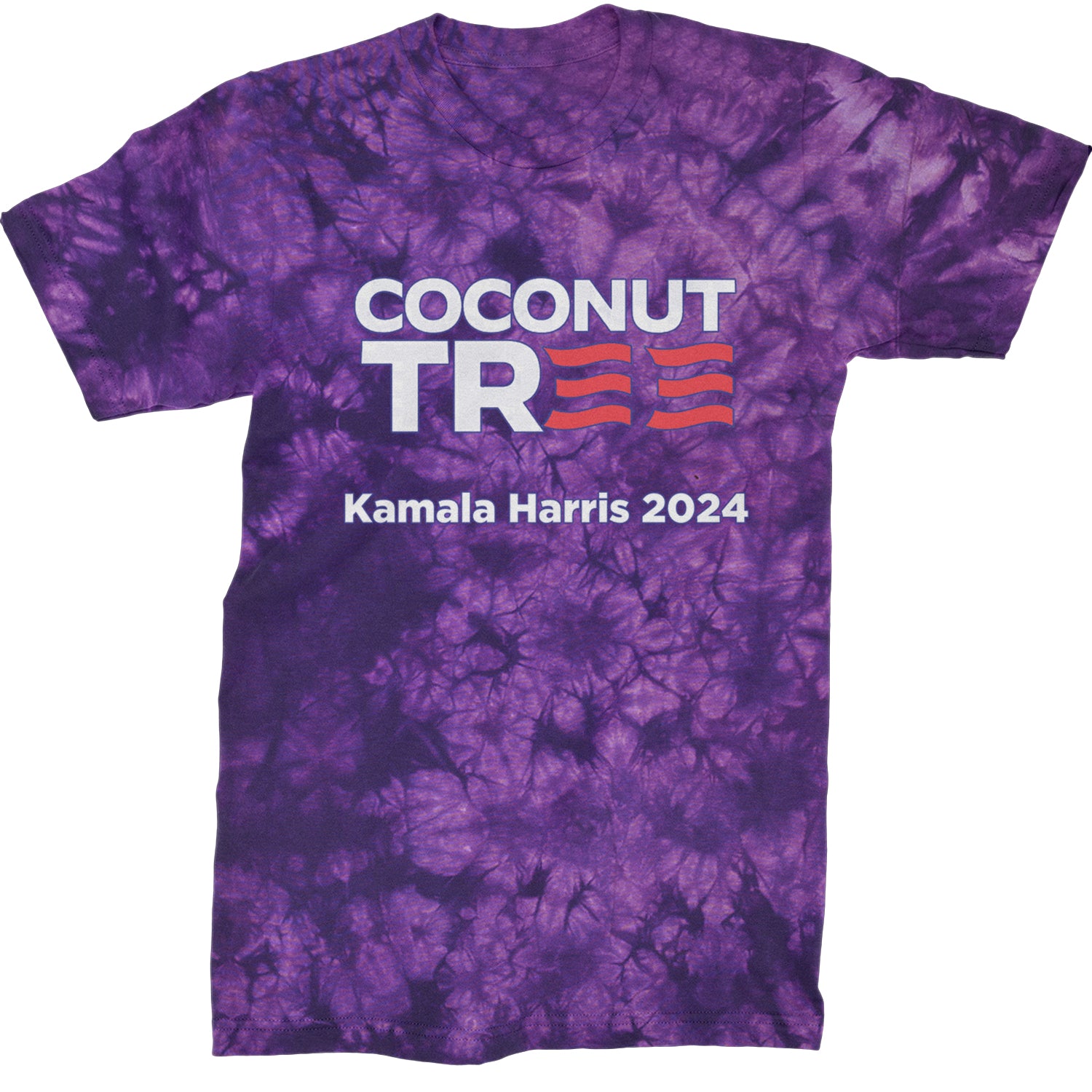 Coconut Tree - Support Kamala Harris For President 2024 Mens T-shirt Tie-Dye Crystal Purple