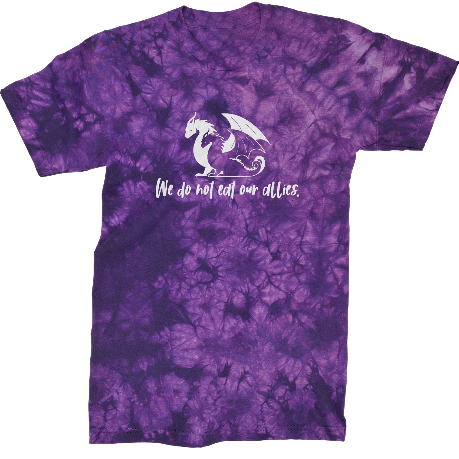 We Do Not Eat Our Allies Fourth Wing Basgiath  Mens T-shirt Tie-Dye Crystal Purple