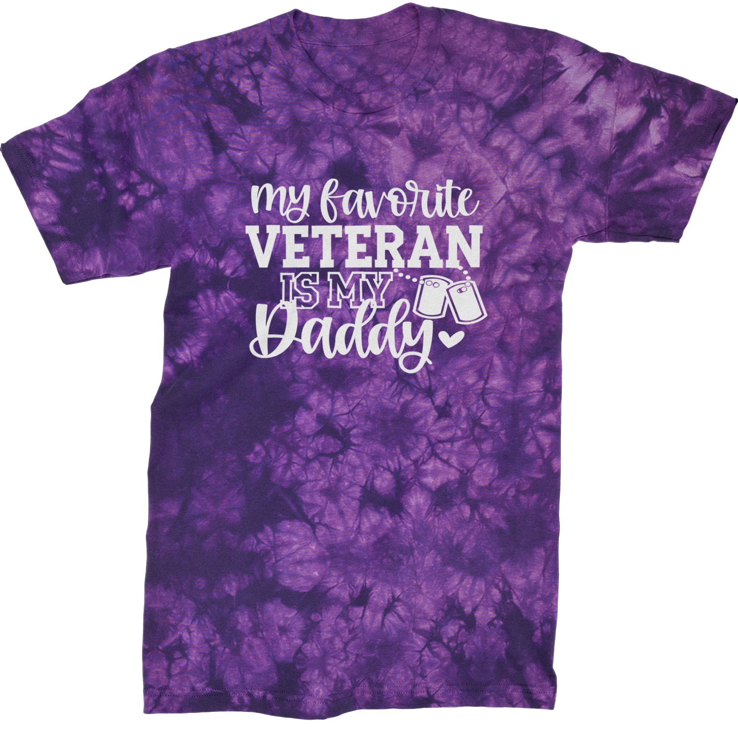 My Favorite Veteran Is My Daddy Mens T-shirt Tie-Dye Crystal Purple