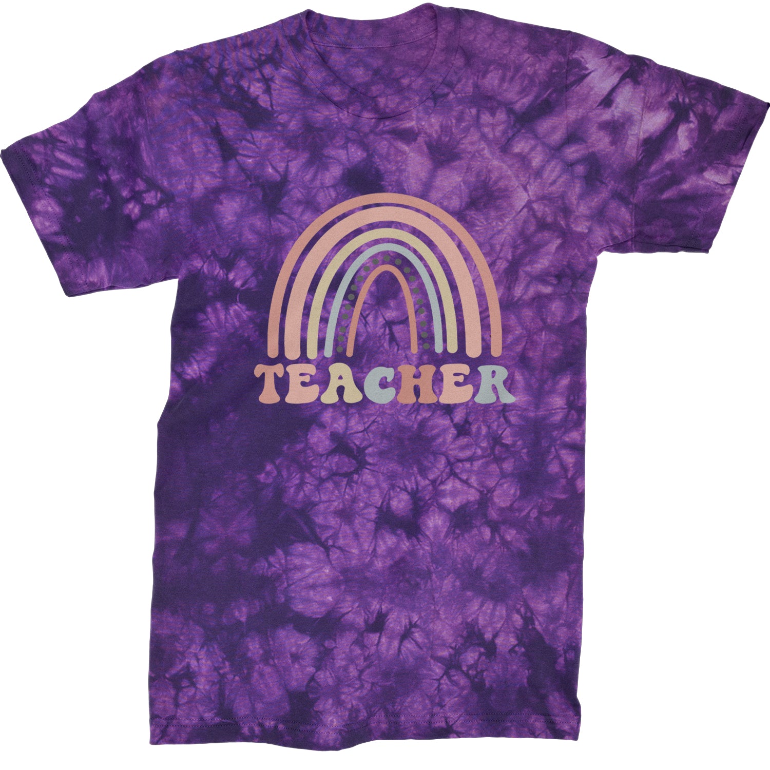 Teacher Pastel Rainbow  Mens T-shirt Tie-Dye Crystal Purple