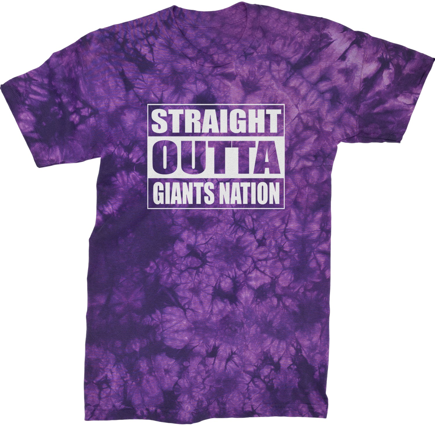 Straight Outta Giants Nation   Mens T-shirt Tie-Dye Crystal Purple