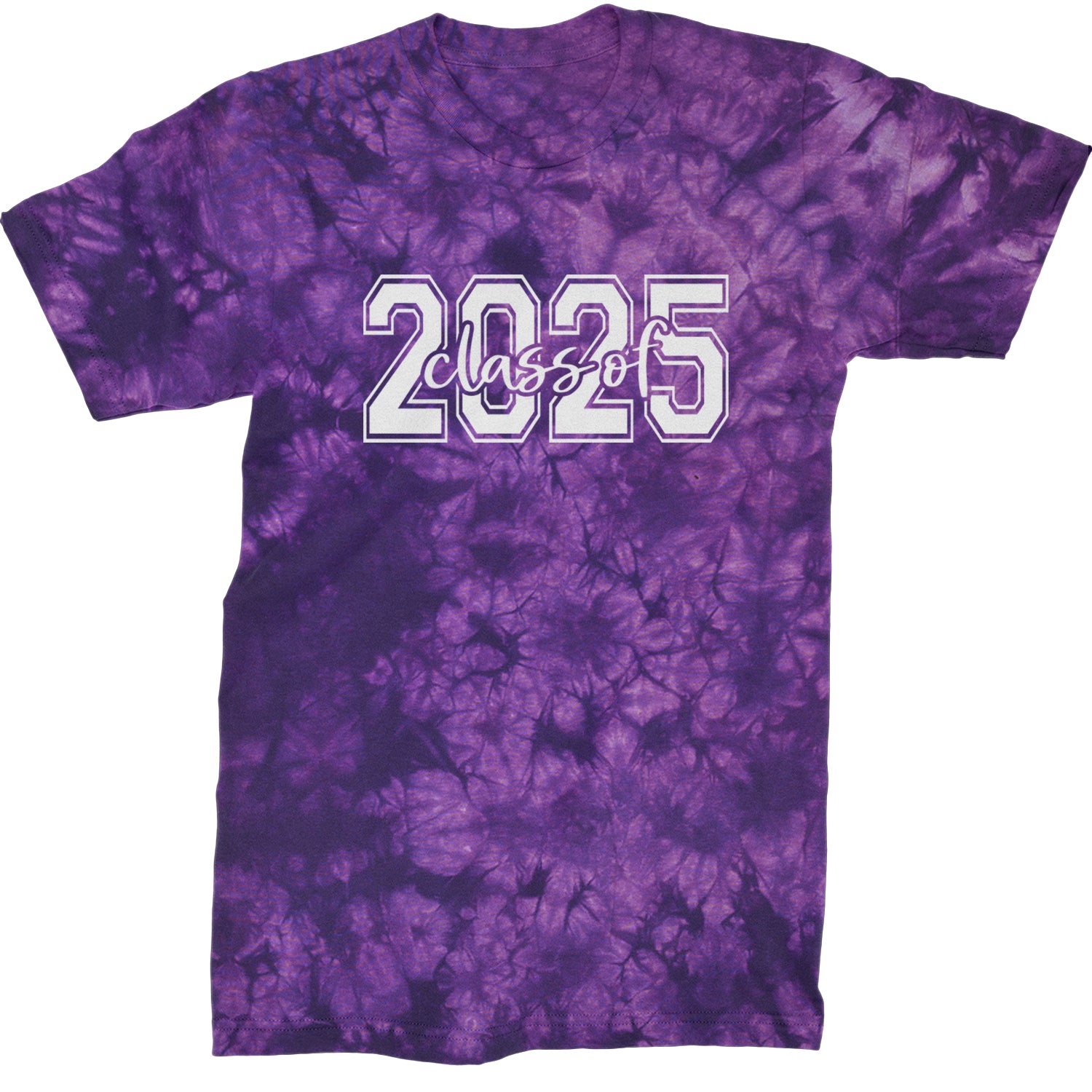 Class Of 2025 Graduation Mens T-shirt Tie-Dye Crystal Purple