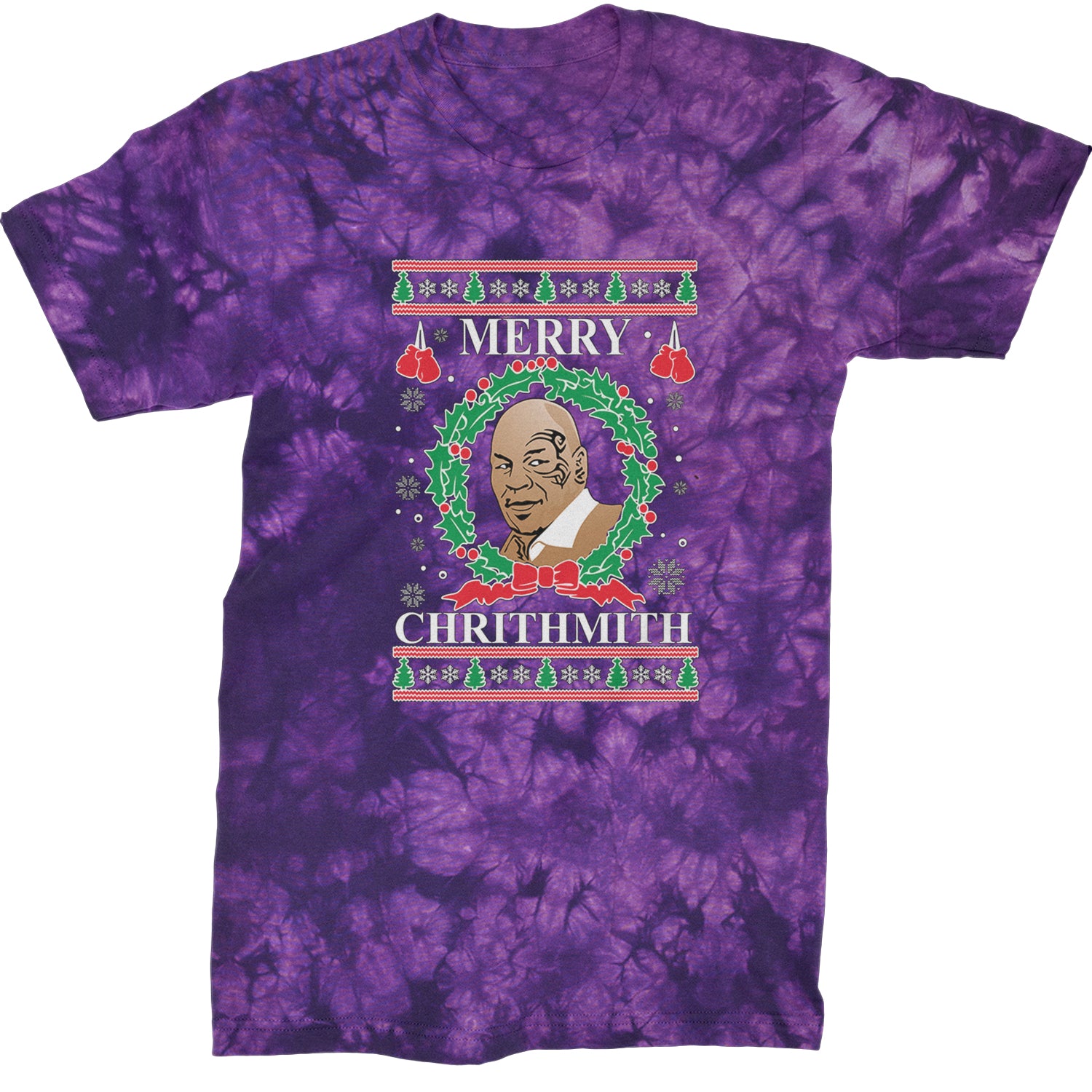 Merry Chrithmith Ugly Christmas  Mens T-shirt Tie-Dye Crystal Purple