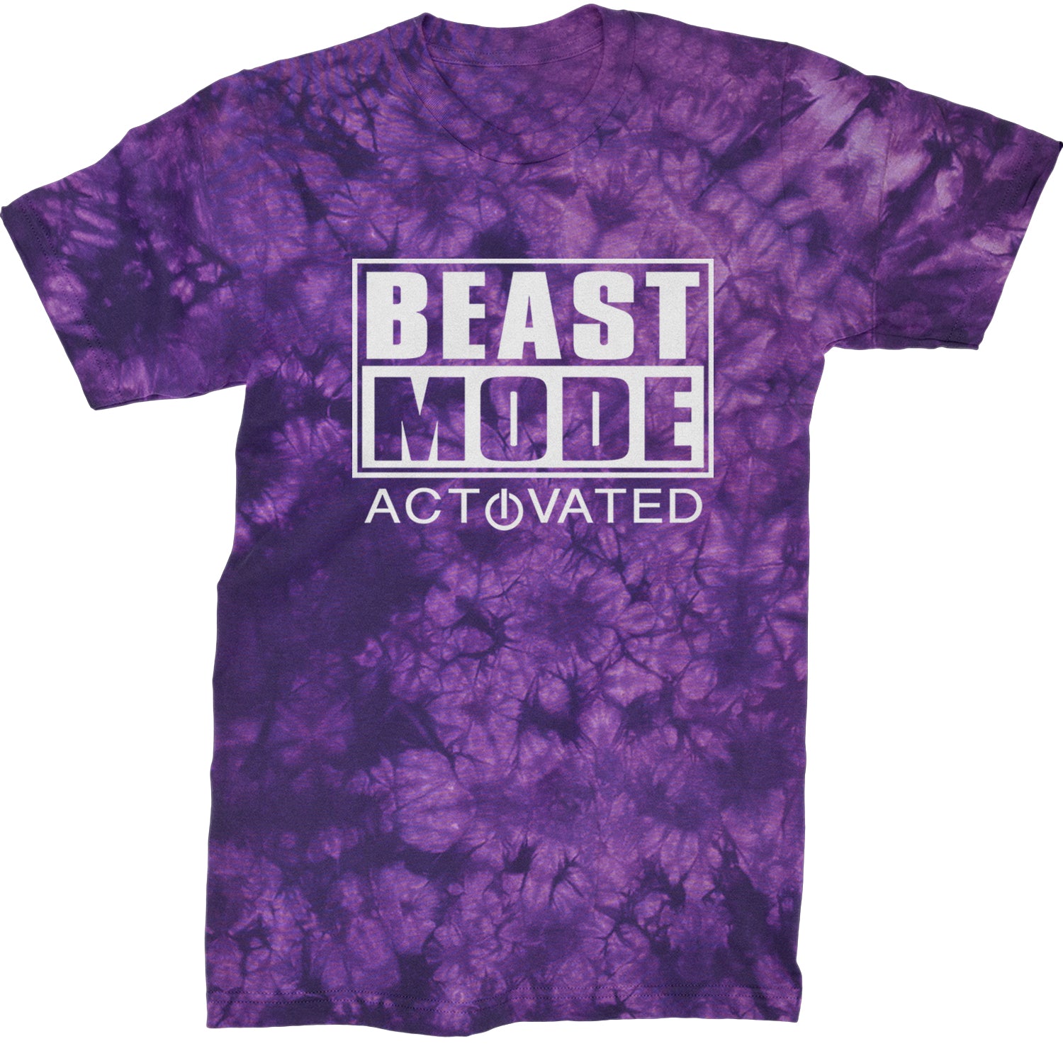 Activated Beast Mode Workout Gym Clothing Mens T-shirt Tie-Dye Crystal Purple