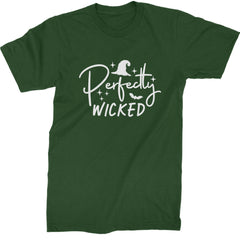 Perfectly Wicked Witchy Halloween Mens T-shirt Forest Green