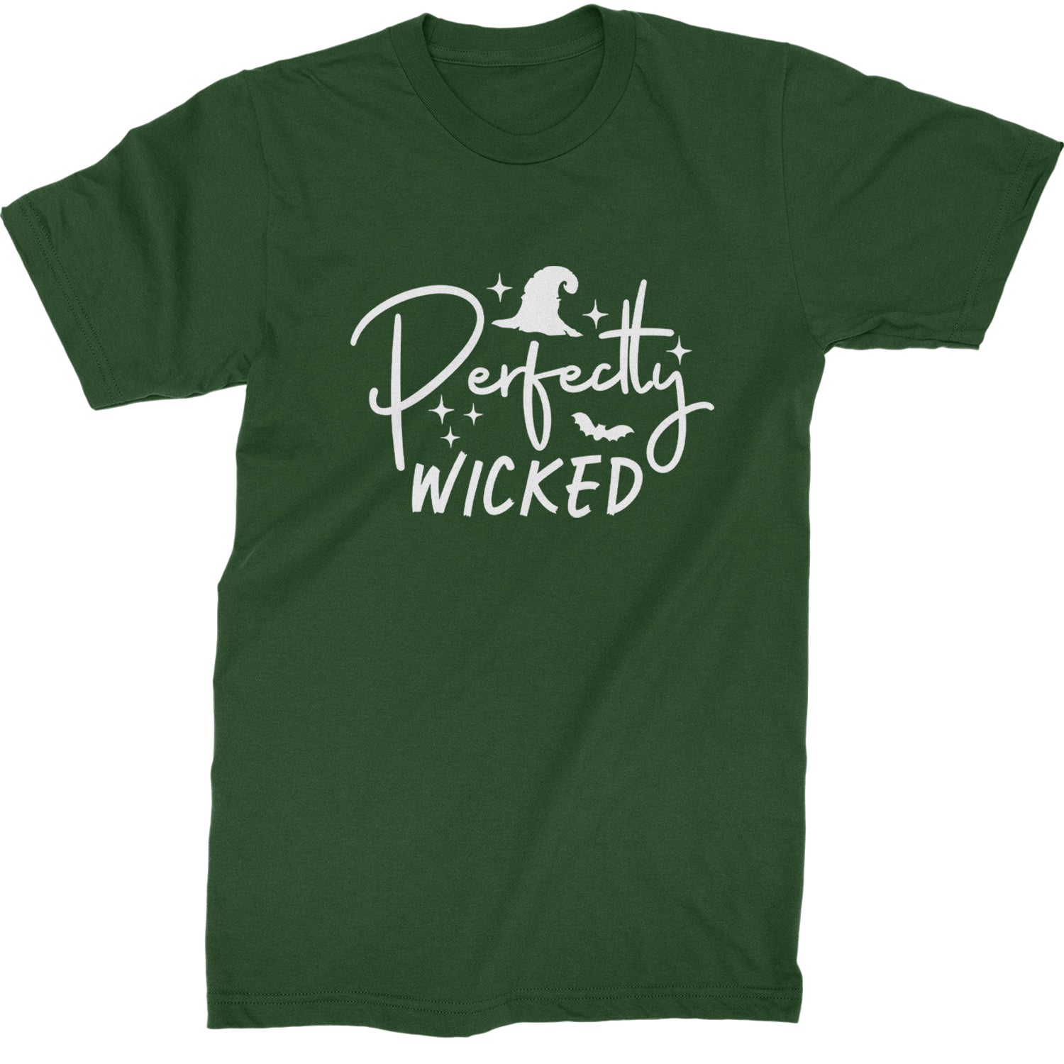 Perfectly Wicked Witchy Halloween Mens T-shirt Forest Green