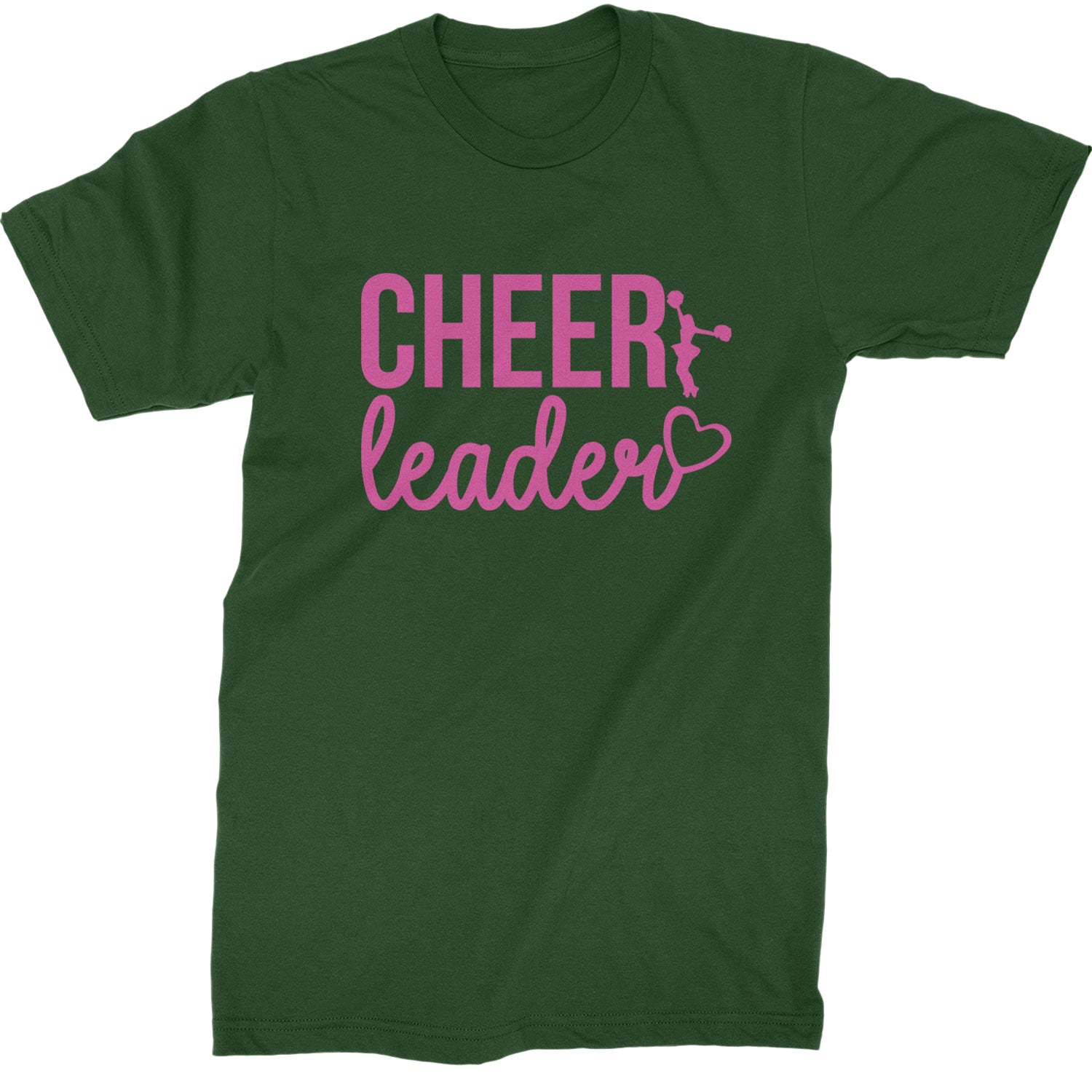 Cheerleader Heart Love Mens T-shirt Forest Green